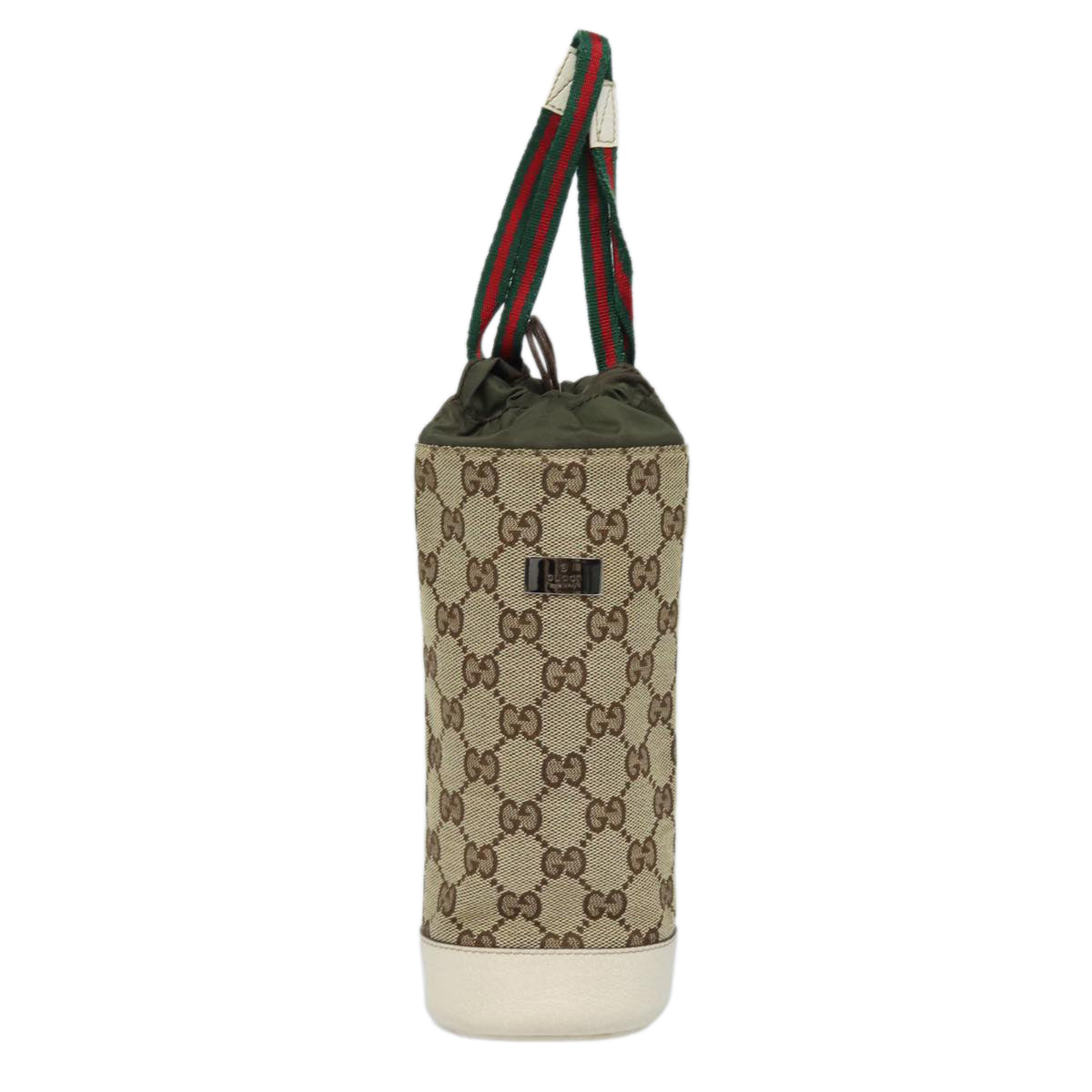 GUCCI Drink holder GG Canvas Web Sherry Line Water bottle Beige 28691 Auth 83139