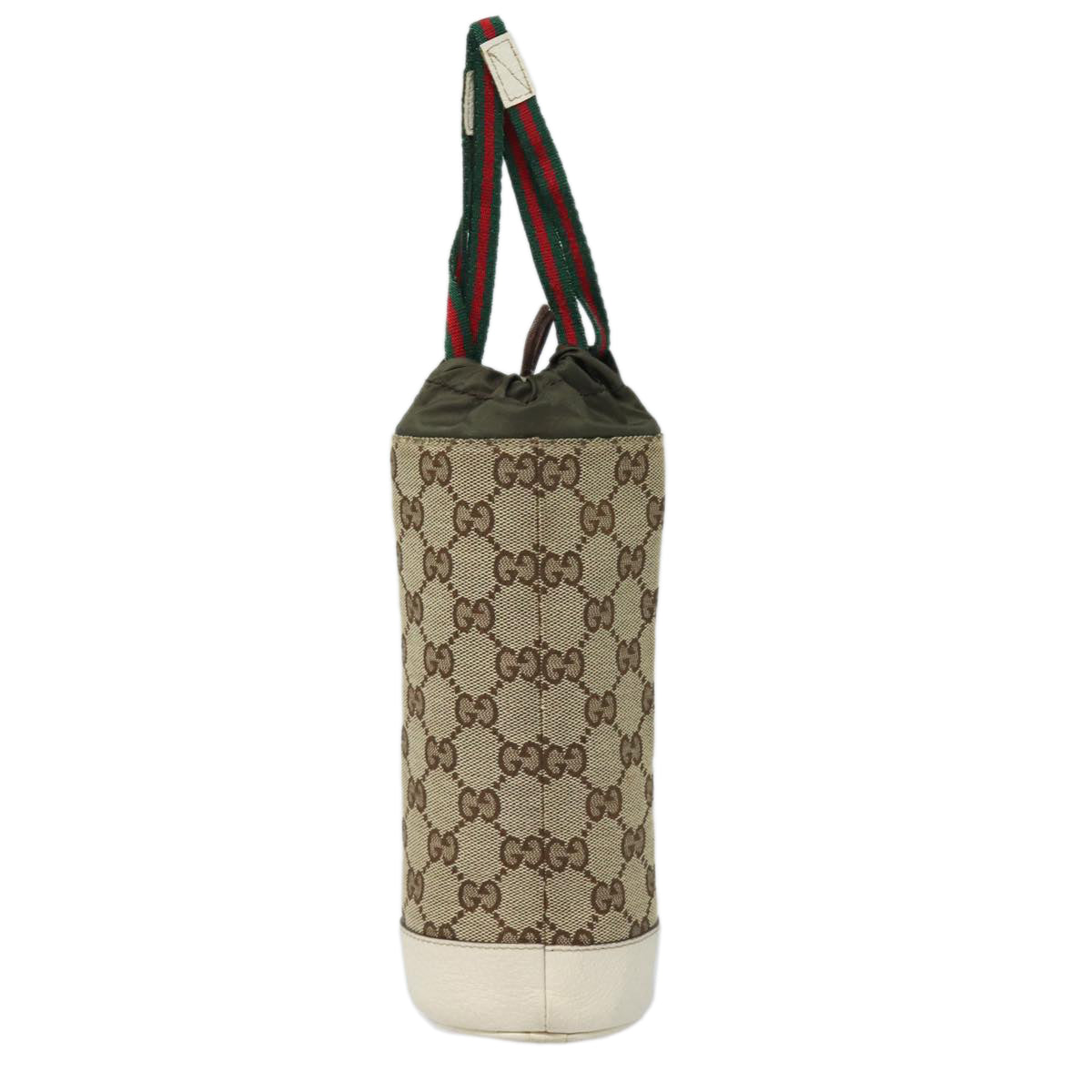 GUCCI Drink holder GG Canvas Web Sherry Line Water bottle Beige 28691 Auth 83139