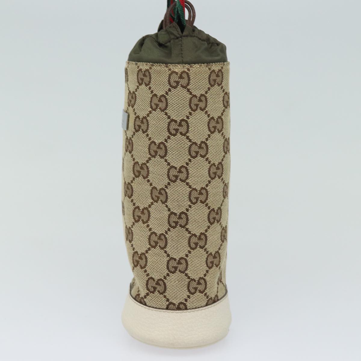 GUCCI Drink holder GG Canvas Web Sherry Line Water bottle Beige 28691 Auth 83139