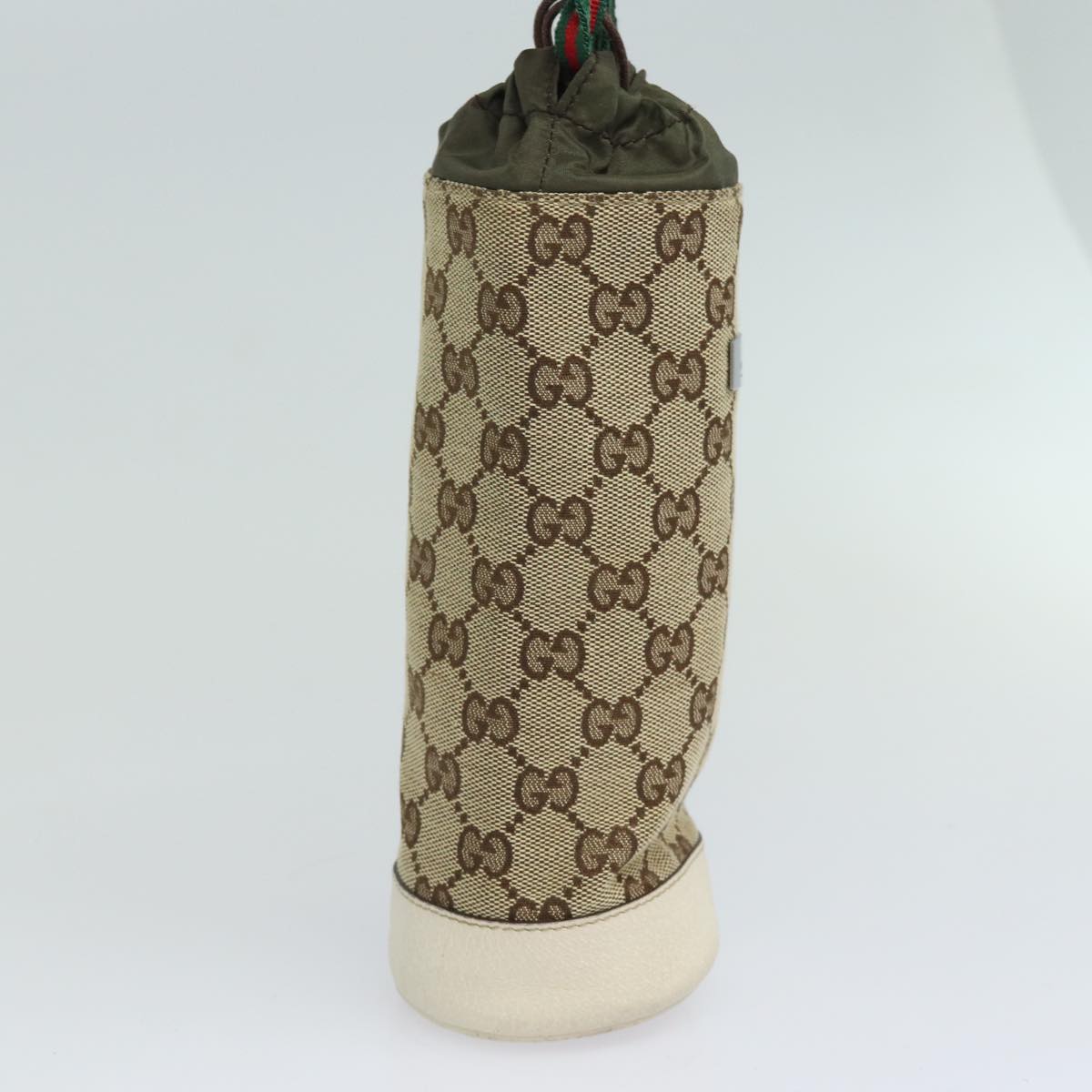 GUCCI Drink holder GG Canvas Web Sherry Line Water bottle Beige 28691 Auth 83139