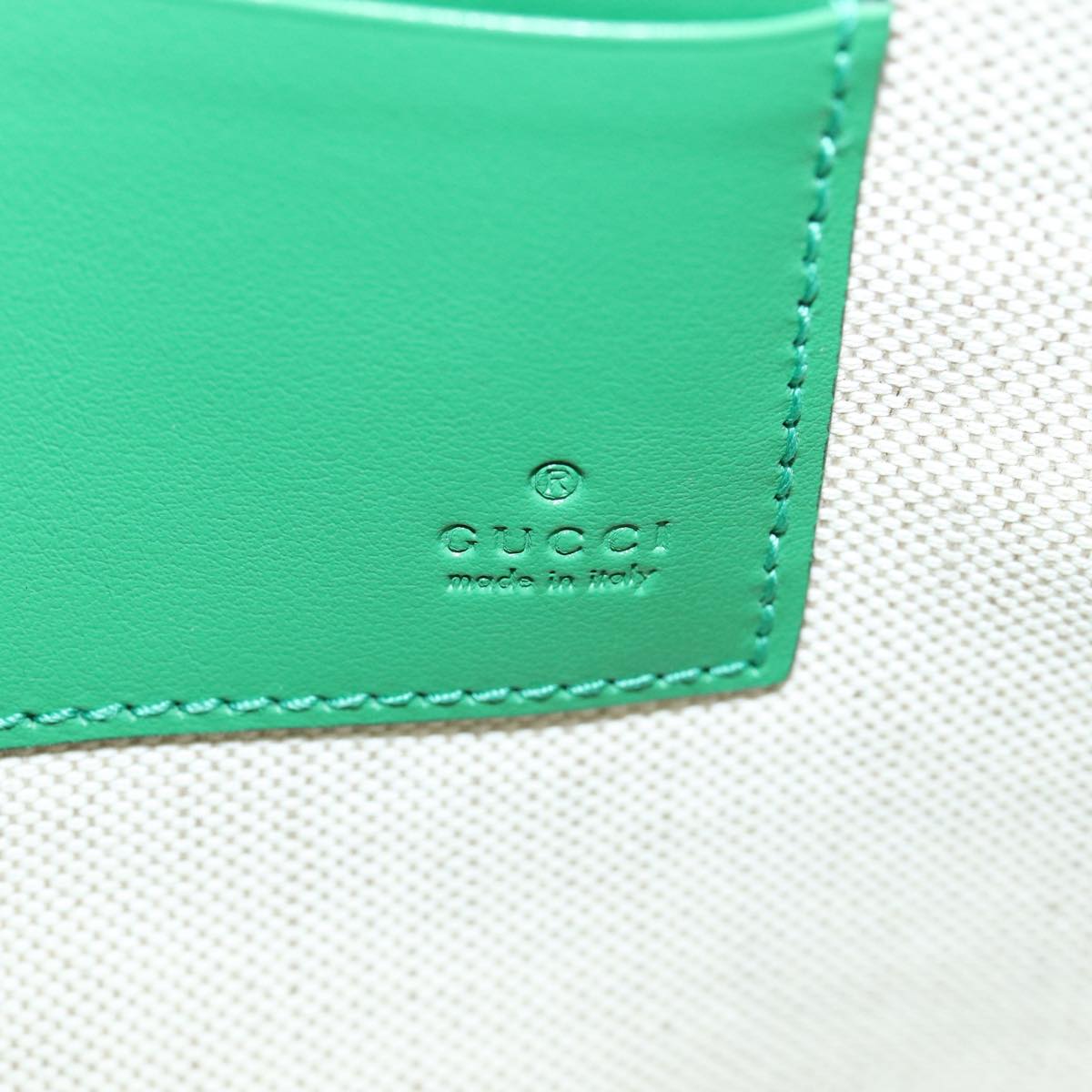 GUCCI GG Canvas Guccissima Clutch Bag Leather Green 625569 Auth 83140