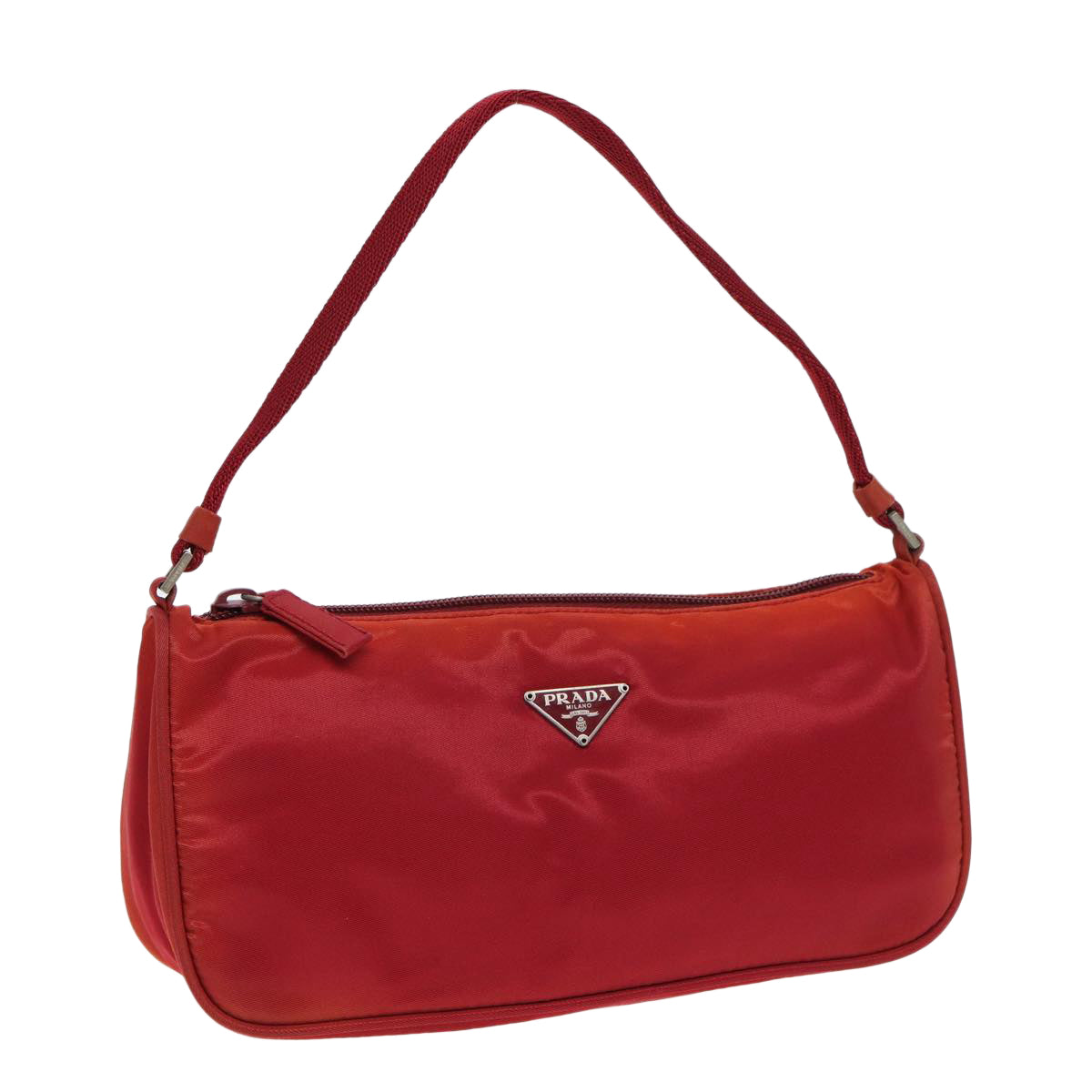 PRADA Accessory Pouch Nylon Red Auth 83154