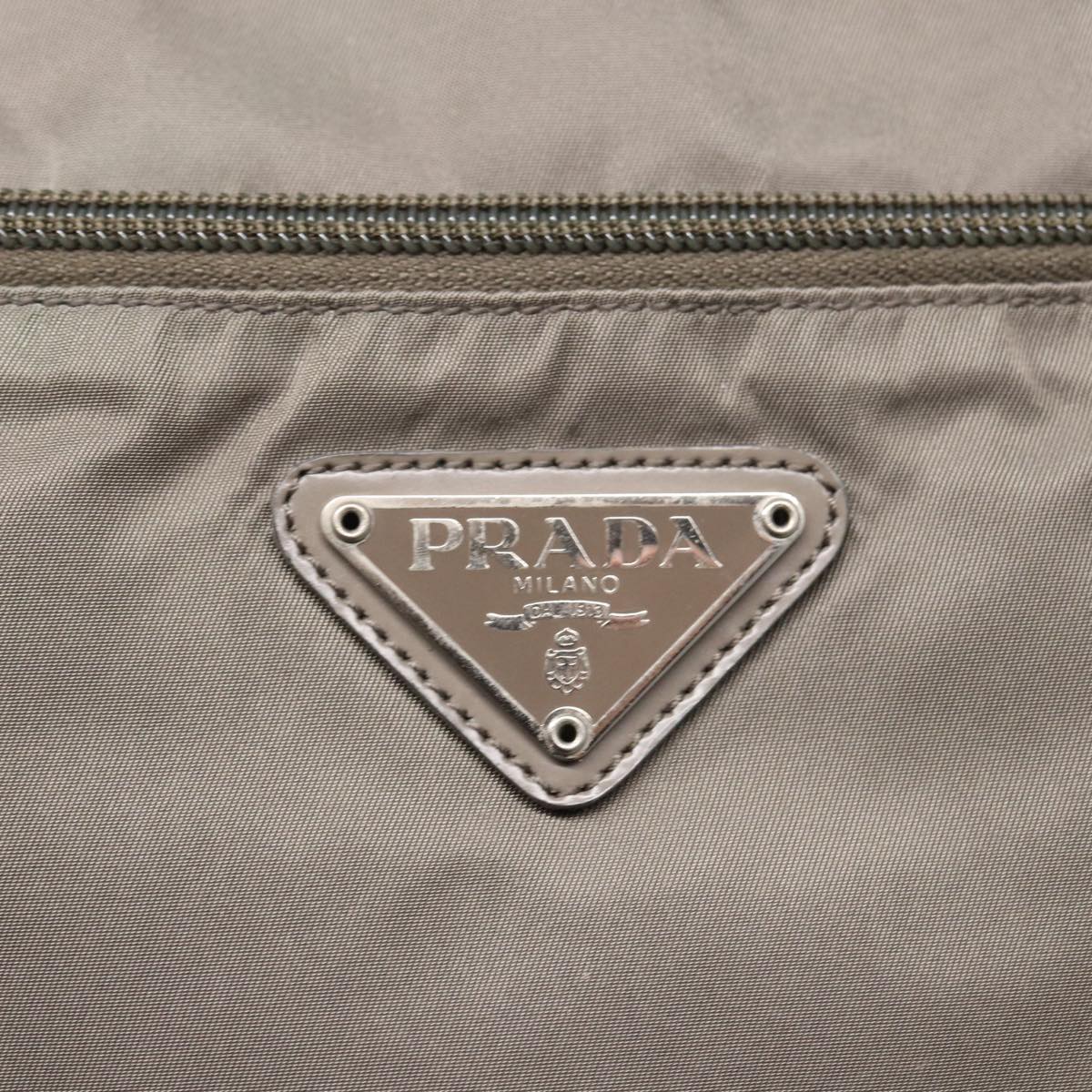 PRADA Tote Bag Nylon Khaki Auth 83159