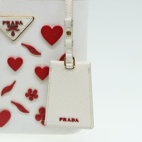 PRADA Hand Bag Safiano leather 2way White Auth 83161