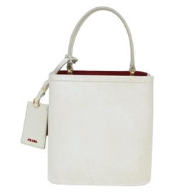 PRADA Hand Bag Safiano leather 2way White Auth 83161 - 0