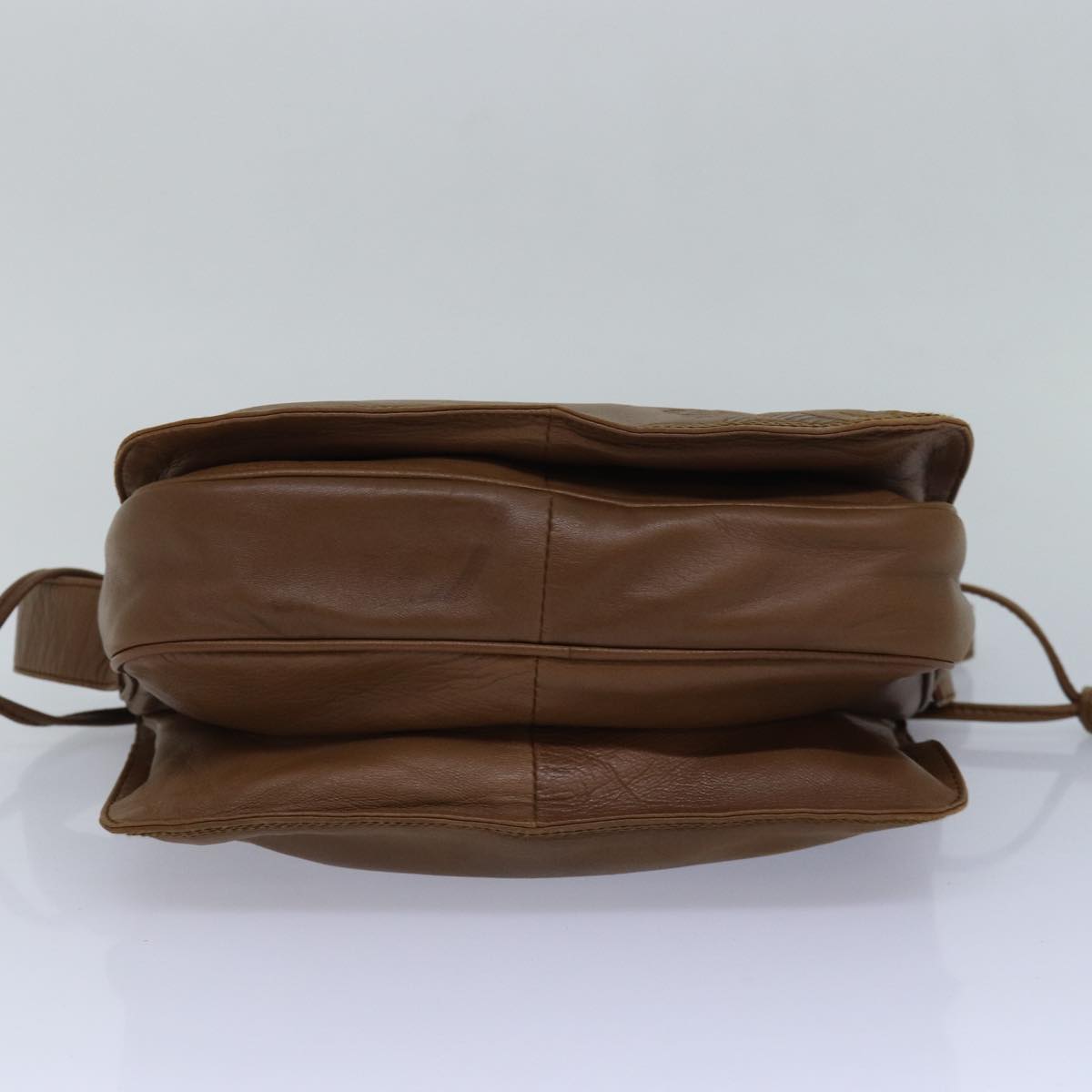 LOEWE Anagram Shoulder Bag Leather Brown Auth 83178