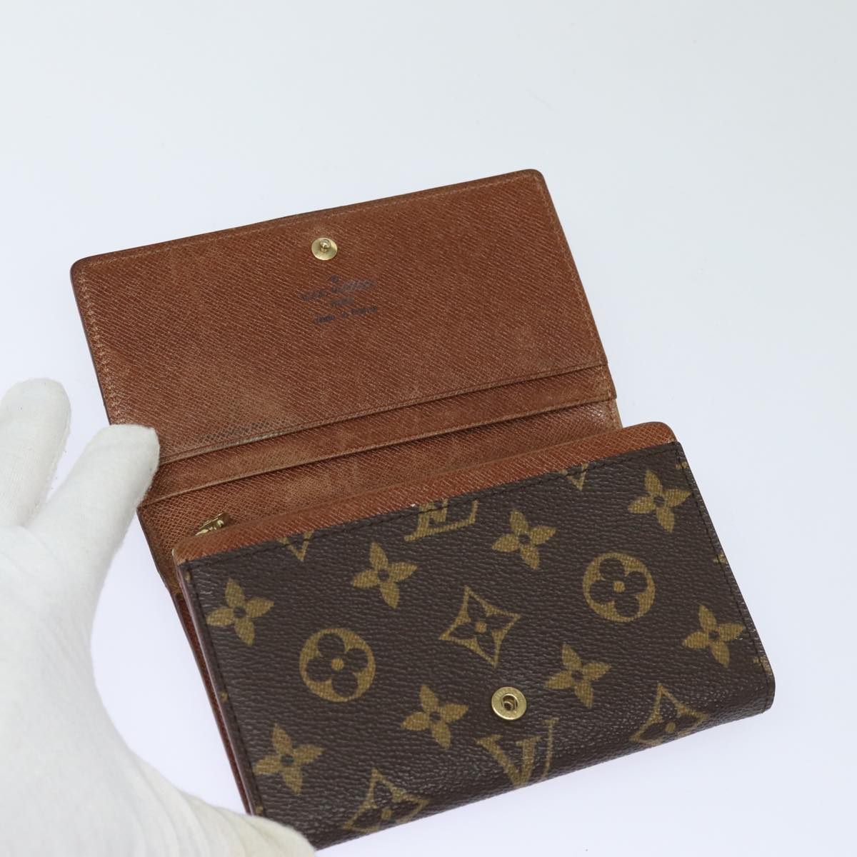 LOUIS VUITTON Monogram Porte Monnaie Billets Tresor Wallet M61730 LV Auth 83190