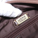 LOEWE Anagram Hand Bag Leather Gold Tone Auth 83192-12