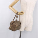 LOEWE Anagram Hand Bag Leather Gold Tone Auth 83192-24