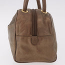 LOEWE Anagram Hand Bag Leather Gold Tone Auth 83192-4
