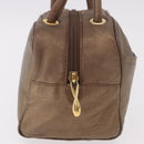 LOEWE Anagram Hand Bag Leather Gold Tone Auth 83192-6