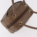 LOEWE Anagram Hand Bag Leather Gold Tone Auth 83192-7