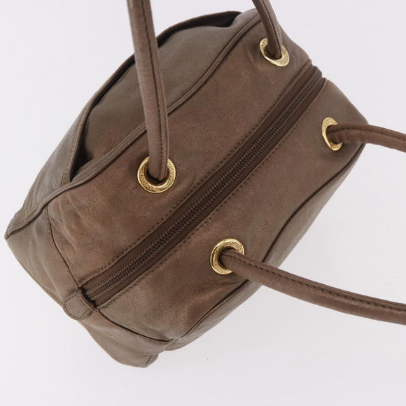 LOEWE Anagram Hand Bag Leather Gold Tone Auth 83192
