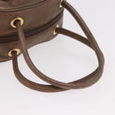 LOEWE Anagram Hand Bag Leather Gold Tone Auth 83192-8