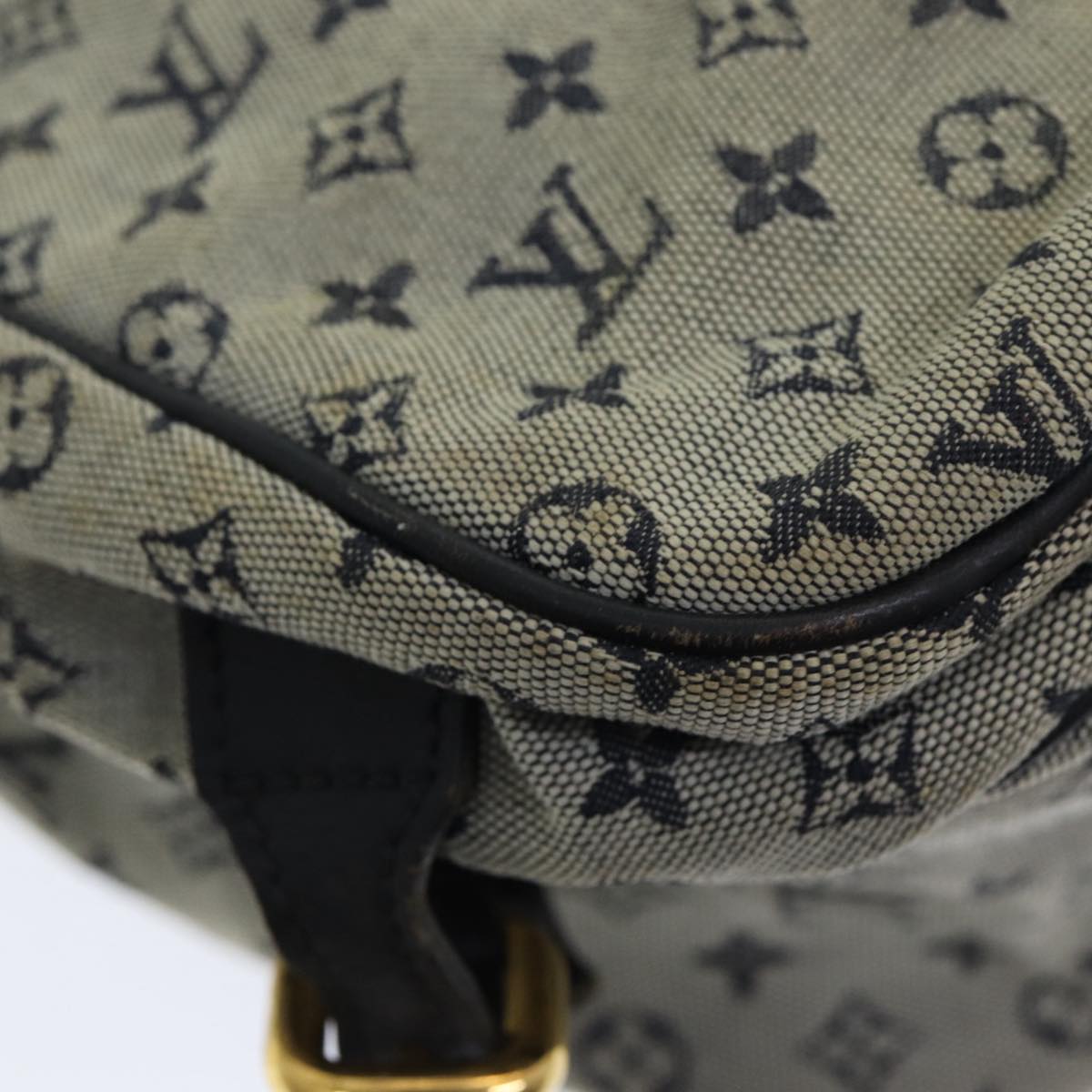 LOUIS VUITTON Monogram Mini Sac Maman Shoulder Bag Blue M42350 LV Auth 83206