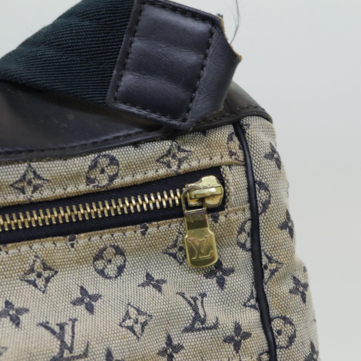 LOUIS VUITTON Monogram Mini Sac Maman Shoulder Bag Blue M42350 LV Auth 83206