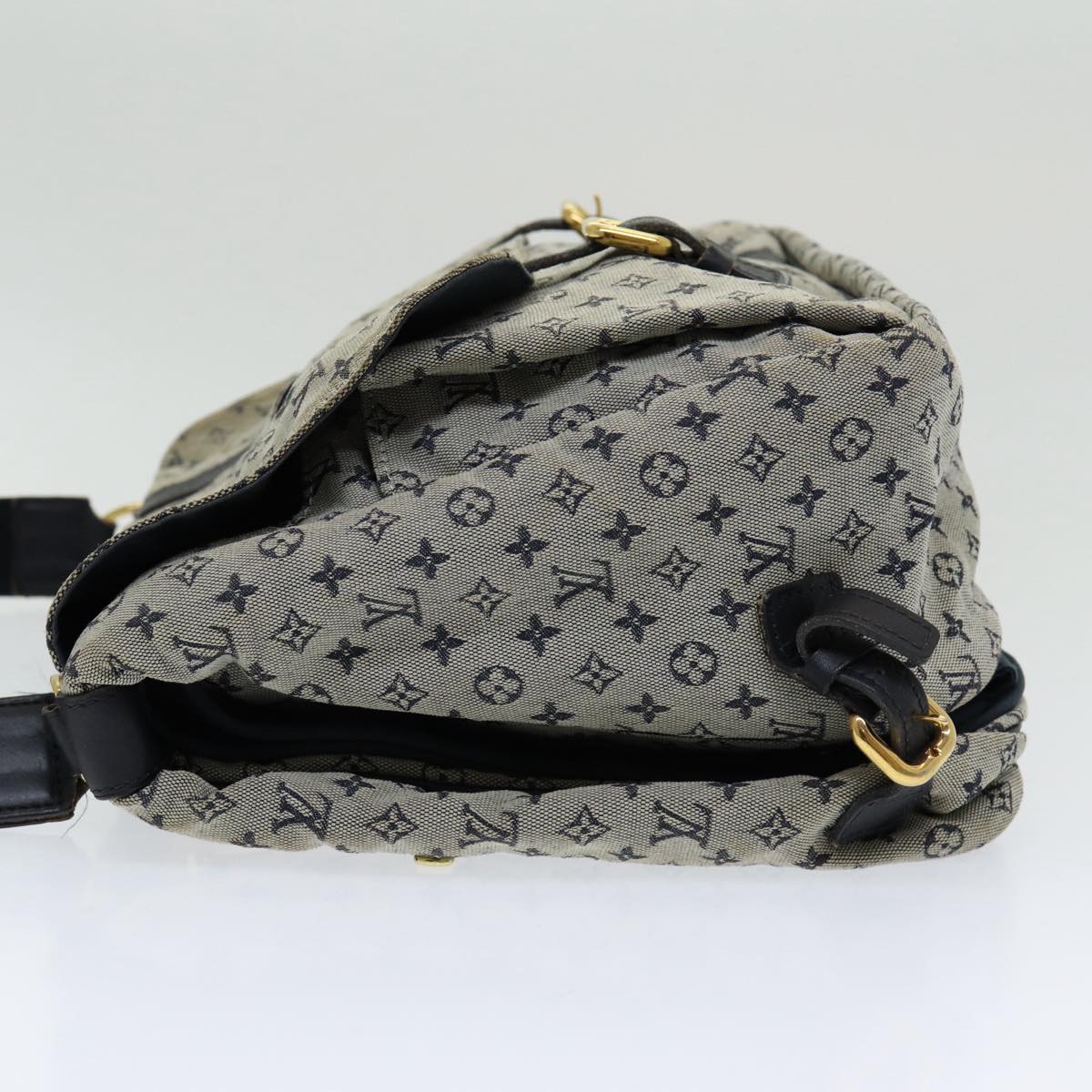 LOUIS VUITTON Monogram Mini Sac Maman Shoulder Bag Blue M42350 LV Auth 83206