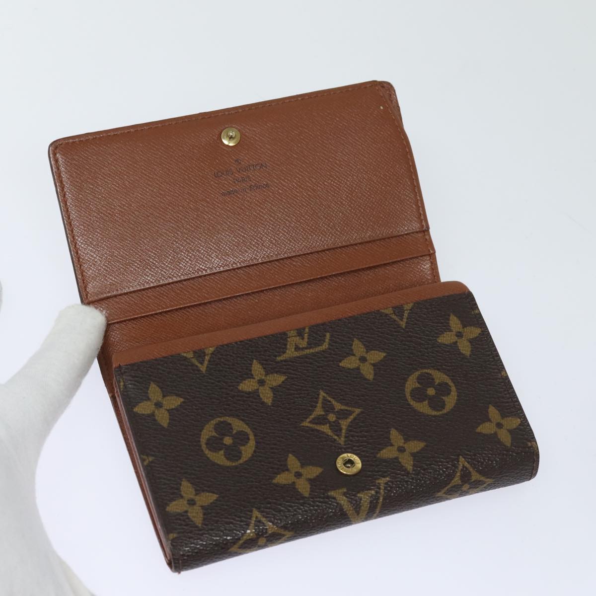 LOUIS VUITTON Monogram Porte Monnaie Billets Tresor Wallet M61730 LV Auth 83212