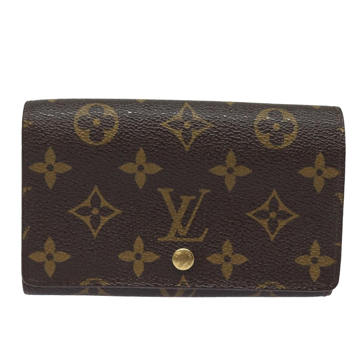 LOUIS VUITTON Monogram Porte Monnaie Billets Tresor Wallet M61730 LV Auth 83212