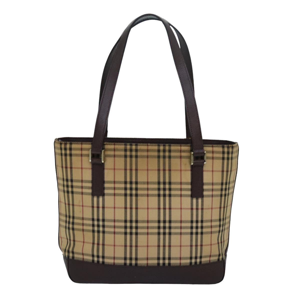 BURBERRY Nova Check Hand Bag Canvas Beige Auth 83214 - 0