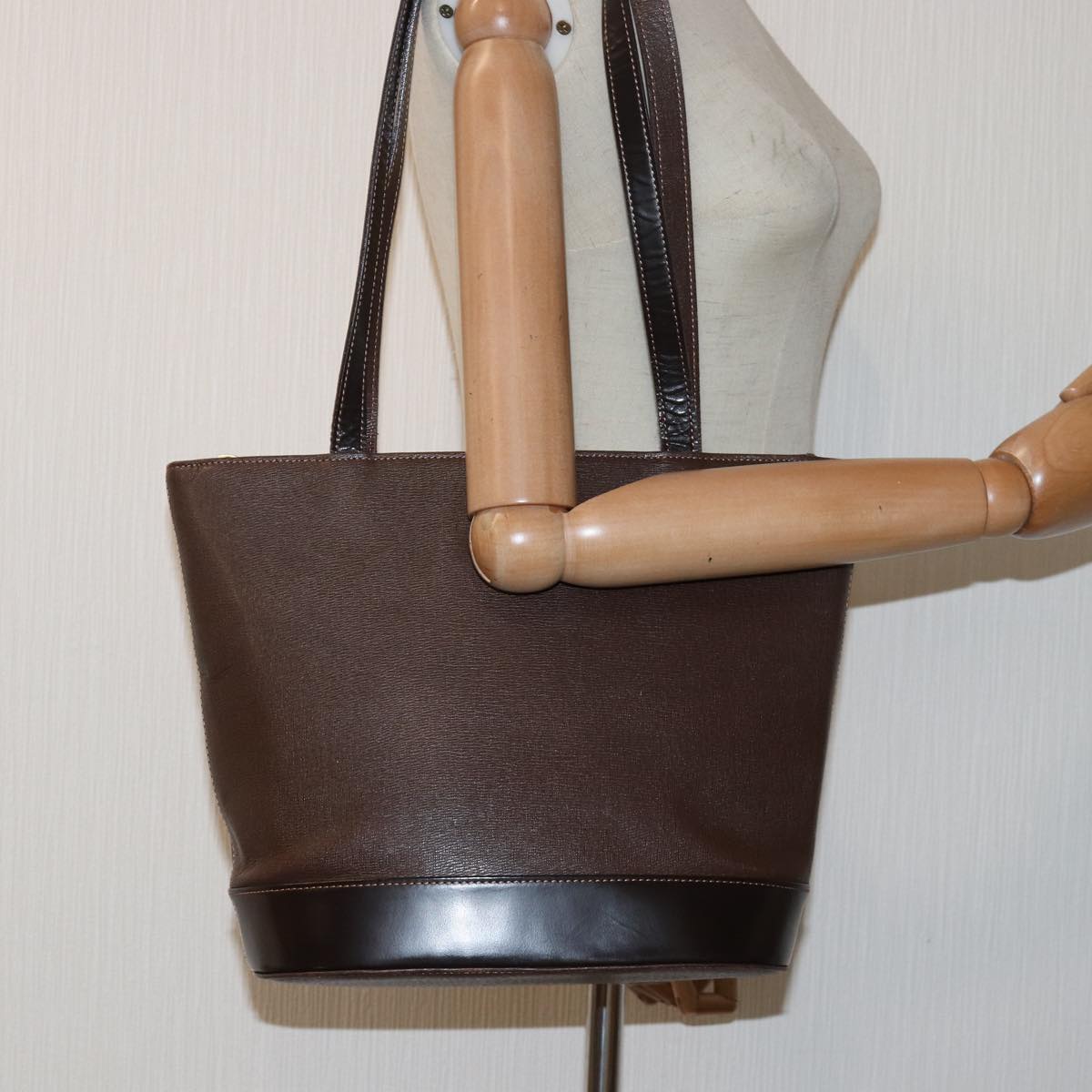 BURBERRY Tote Bag Leather Brown Auth 83246