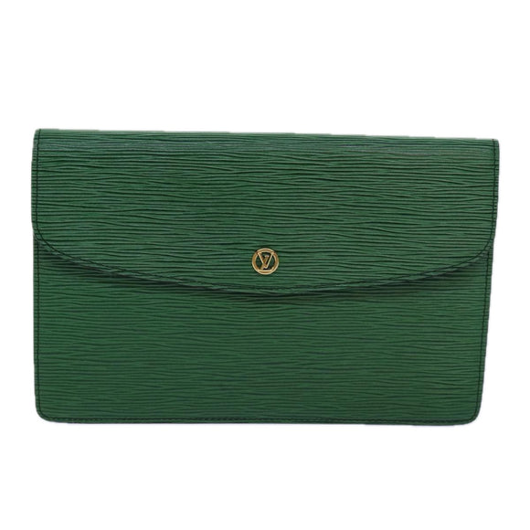 LOUIS VUITTON Epi Montaigne 27 Clutch Bag Grün M52654 LV Auth 83255