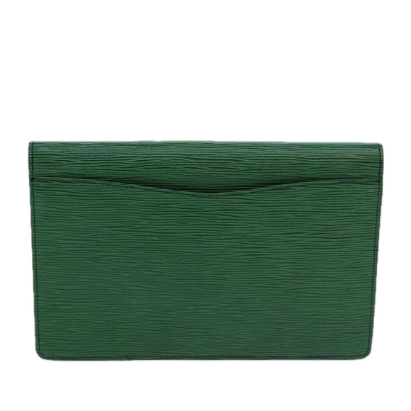 LOUIS VUITTON Epi Montaigne 27 Clutch Bag Green M52654 LV Auth 83255