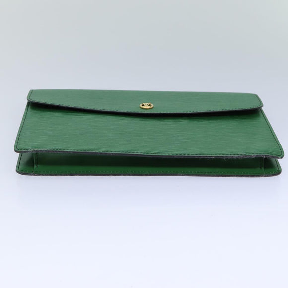 LOUIS VUITTON Epi Montaigne 27 Clutch Bag Green M52654 LV Auth 83255