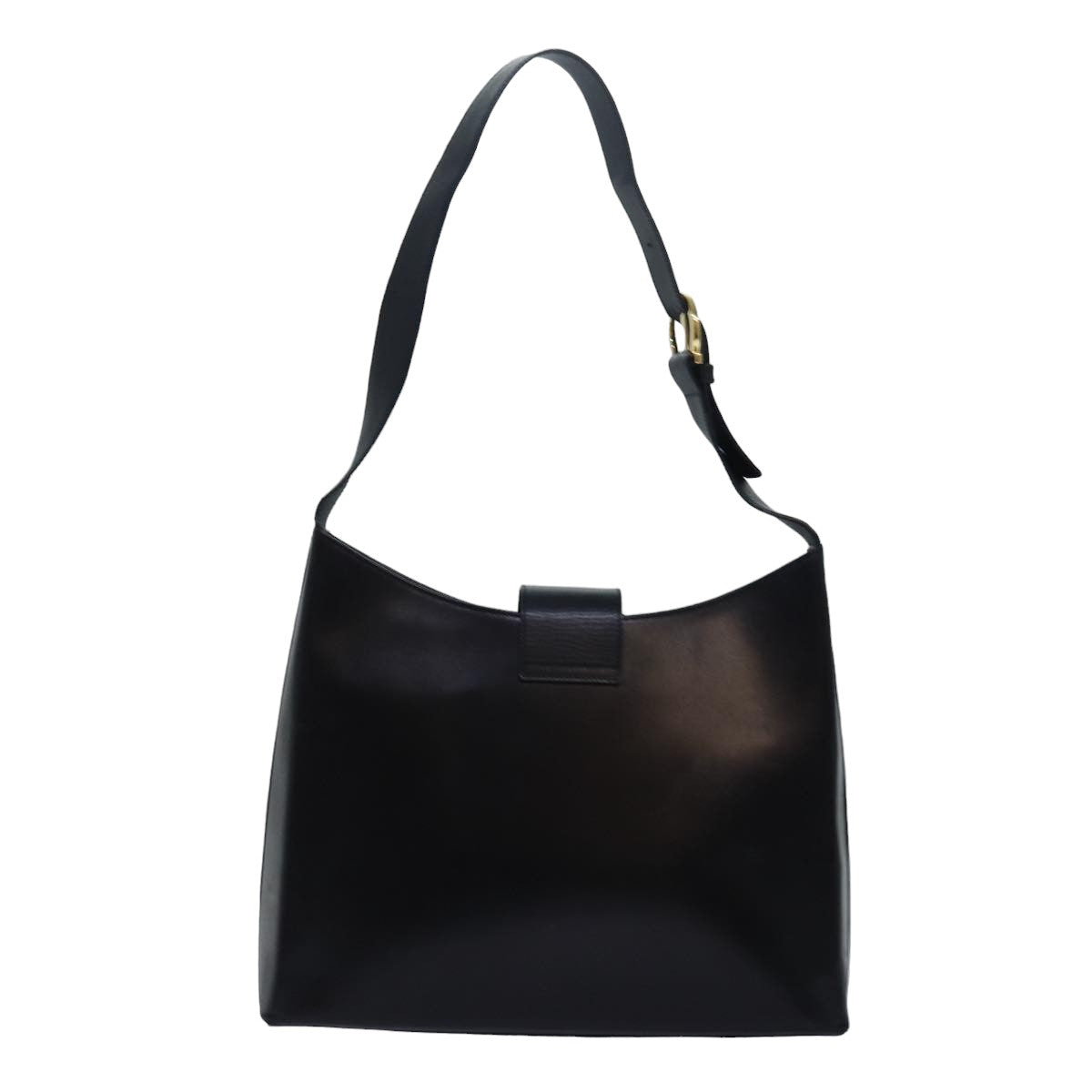 Salvatore Ferragamo Gancini Shoulder Bag Leather Black Auth 83297 - 0