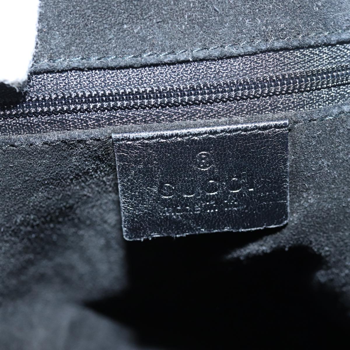 GUCCI GG Canvas Tote Bag Suede Black 002 1052 001998 Auth 83300