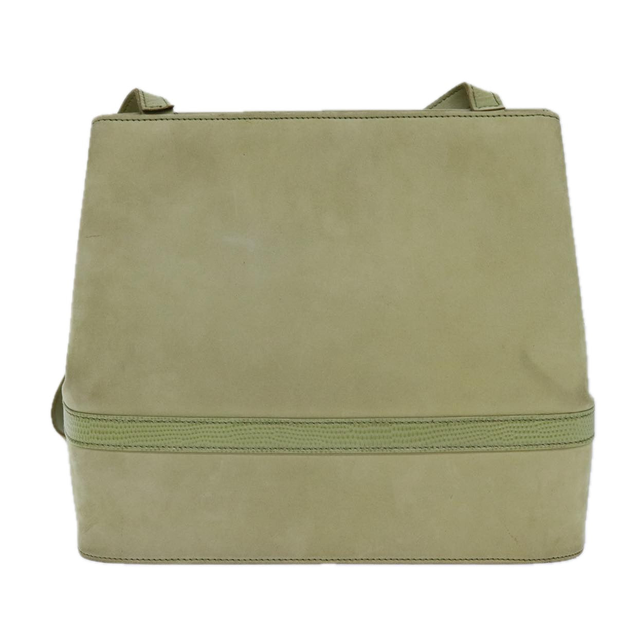 Salvatore Ferragamo Shoulder Bag Suede Green Auth 83304