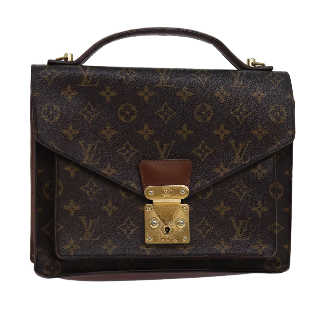 LOUIS VUITTON Monogram Monceau 28 Hand Bag 2way M51185 LV Auth 83308