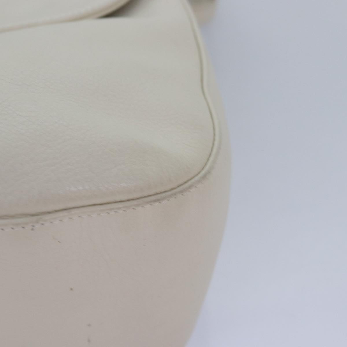 BALLY Shoulder Bag Leather White Auth 83312