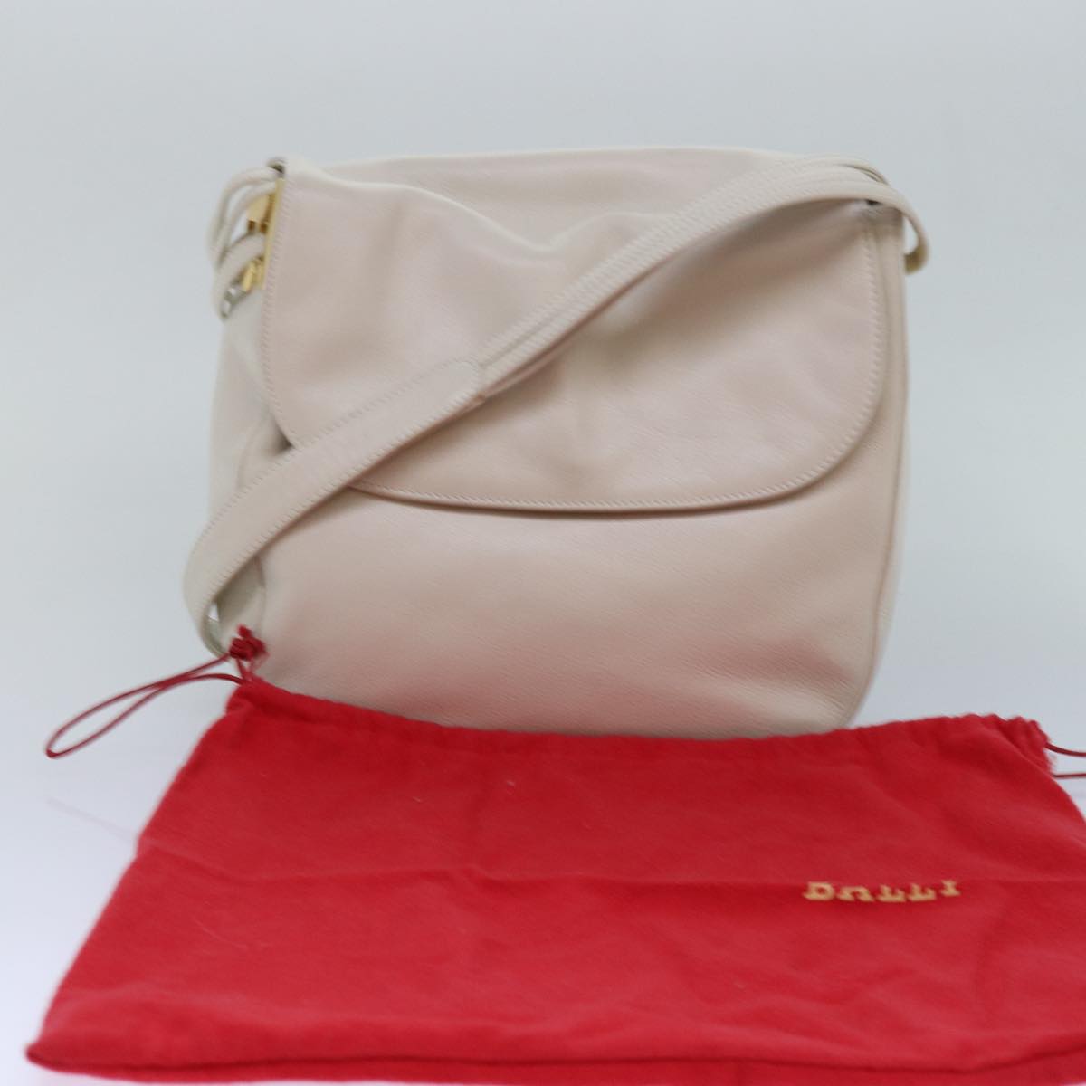 BALLY Shoulder Bag Leather White Auth 83312