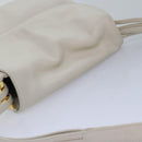 BALLY Shoulder Bag Leather White Auth 83312-6