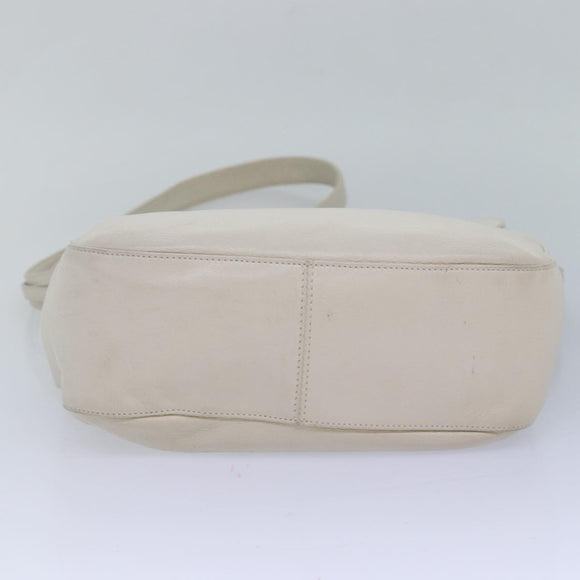 BALLY Shoulder Bag Leather White Auth 83312
