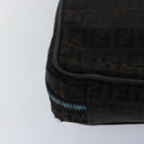 FENDI Zucchino Canvas Hand Bag Brown Black Auth 83318-16