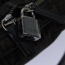 FENDI Zucchino Canvas Hand Bag Brown Black Auth 83318-10