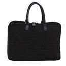 FENDI Zucchino Canvas Hand Bag Brown Black Auth 83318-1