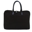 FENDI Zucchino Canvas Hand Bag Brown Black Auth 83318-13