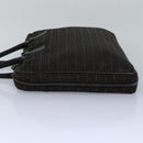 FENDI Zucchino Canvas Hand Bag Brown Black Auth 83318-3
