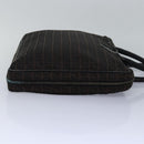 FENDI Zucchino Canvas Hand Bag Brown Black Auth 83318-4