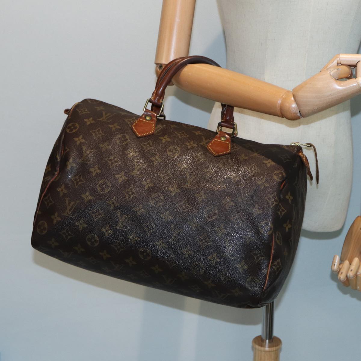 LOUIS VUITTON Monogram Speedy 35 Hand Bag M41524 LV Auth 83321