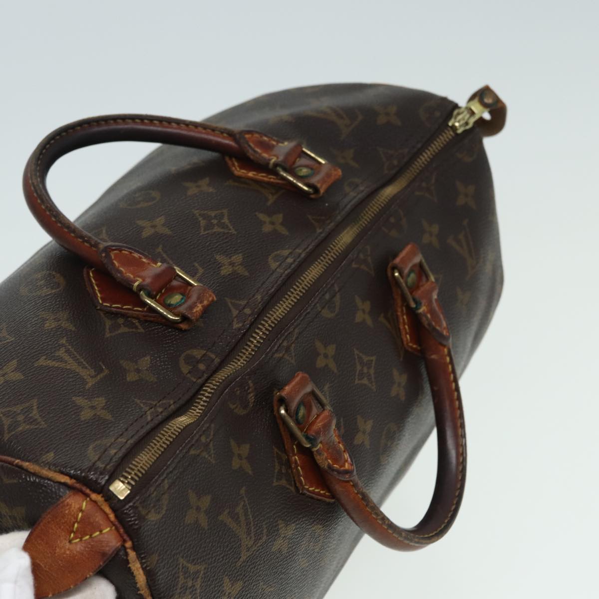 LOUIS VUITTON Monogram Speedy 35 Hand Bag M41524 LV Auth 83321