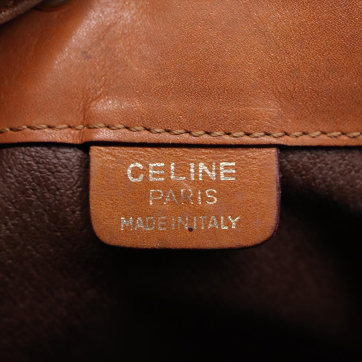 CELINE Shoulder Bag Leather Brown Auth 83325