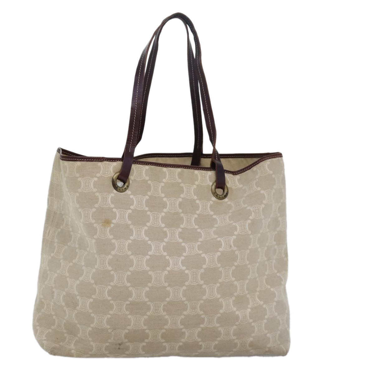 CELINE Paris Macadam Canvas Tote Bag Beige Brown Auth 83330 - 0