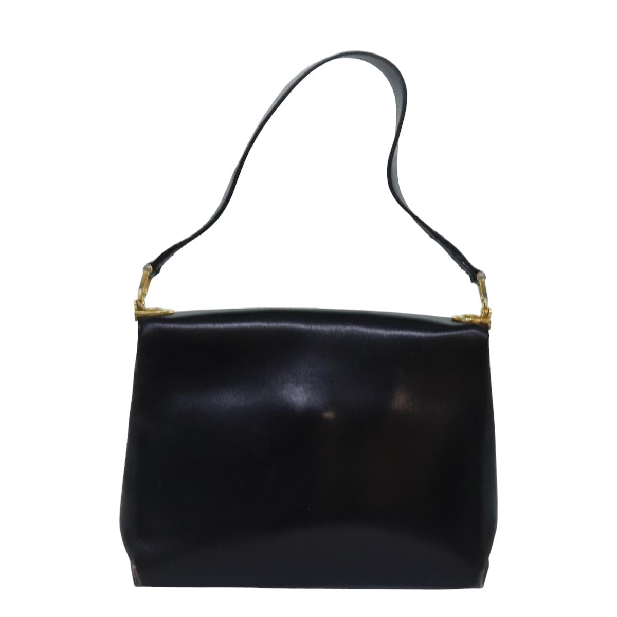 CELINE Shoulder Bag Leather Black Auth 83339