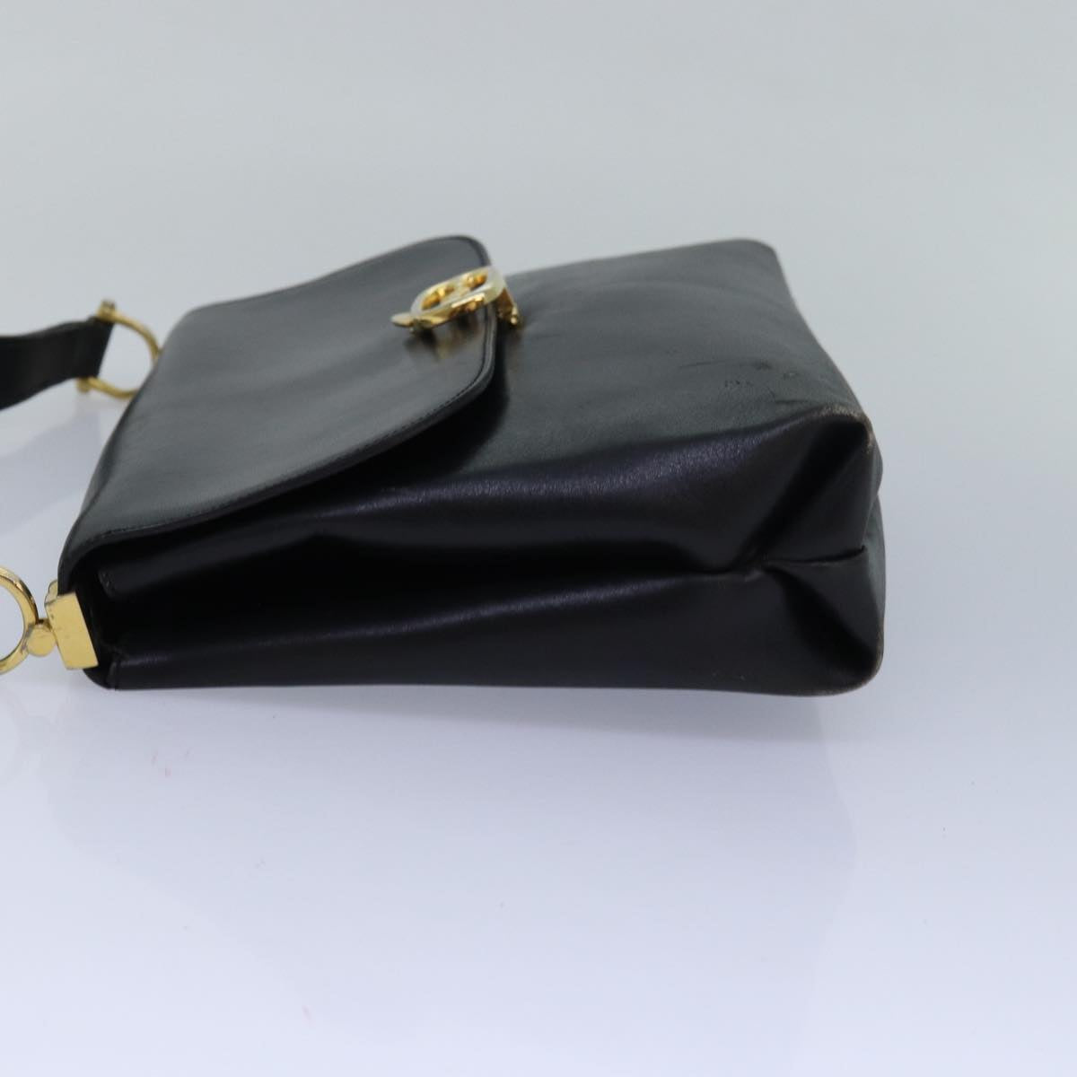 CELINE Shoulder Bag Leather Black Auth 83339