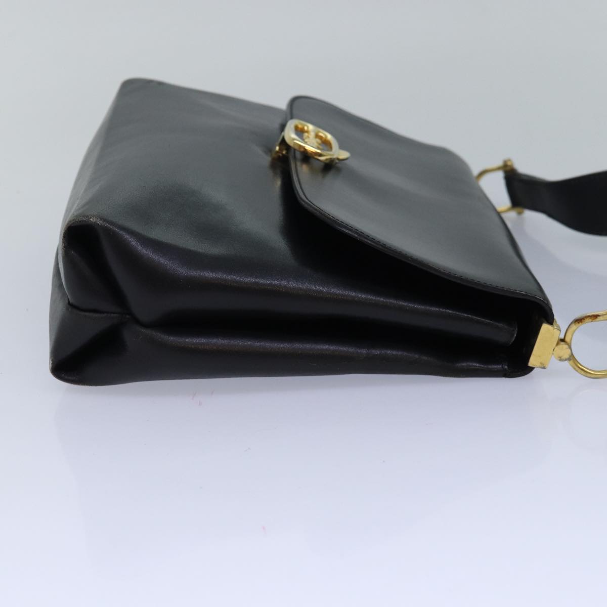 CELINE Shoulder Bag Leather Black Auth 83339