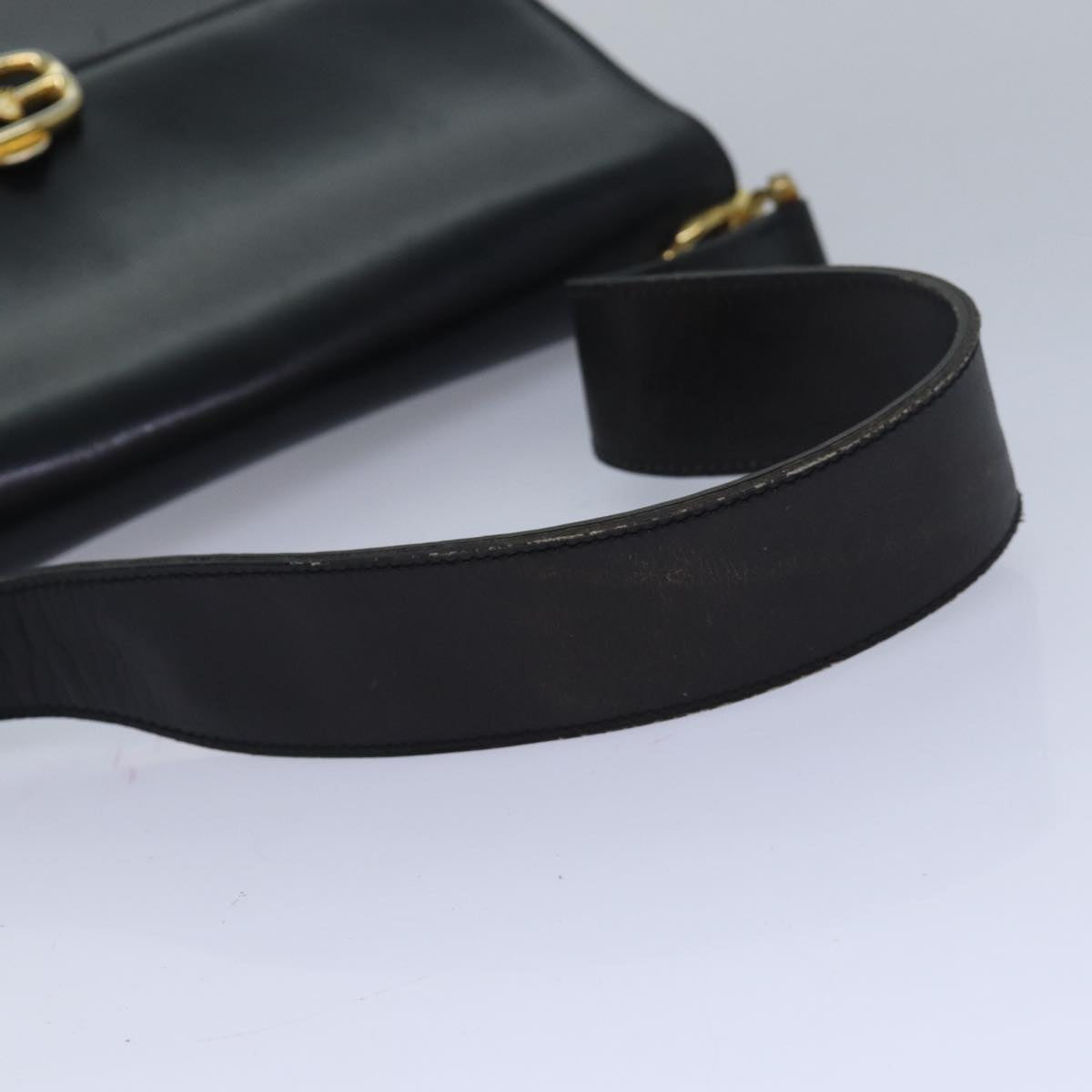 CELINE Shoulder Bag Leather Black Auth 83339